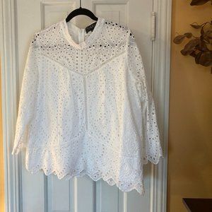 RD + Koko White Eyelet Lace Blouse